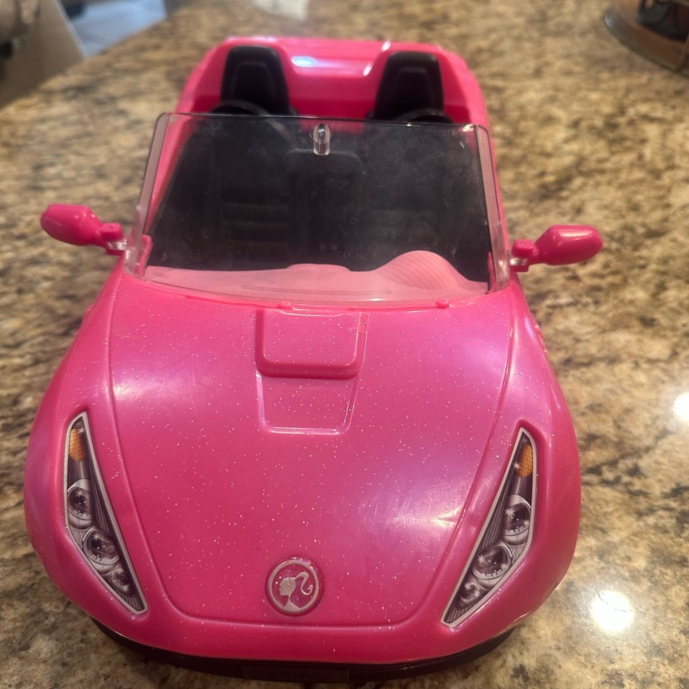 Barbie Sparkle Pink Toy Convertible Car!